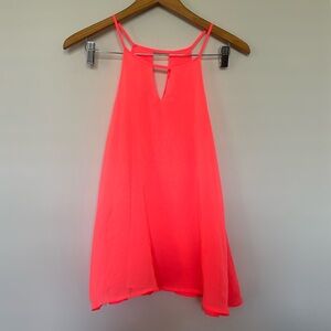 MINE keyhole Sleeveless Blouse Sz L EUC